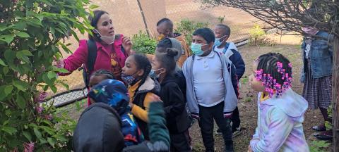 With K-1 in the school garden