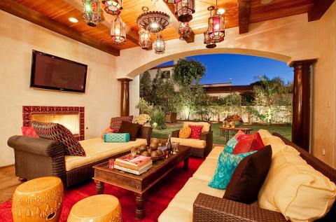 a traditional Moroccan living room