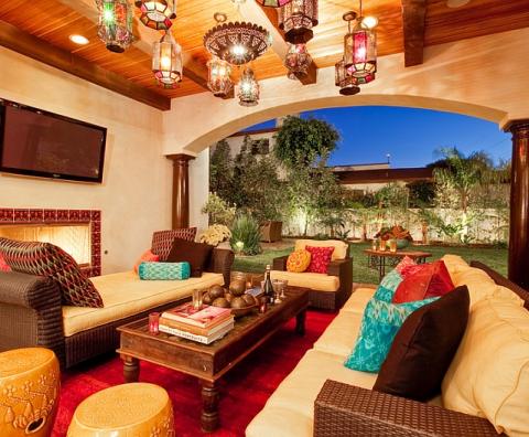 a traditional Moroccan living room
