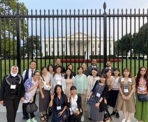 2023-2024 TCLP exchange teachers pictured outside the White House